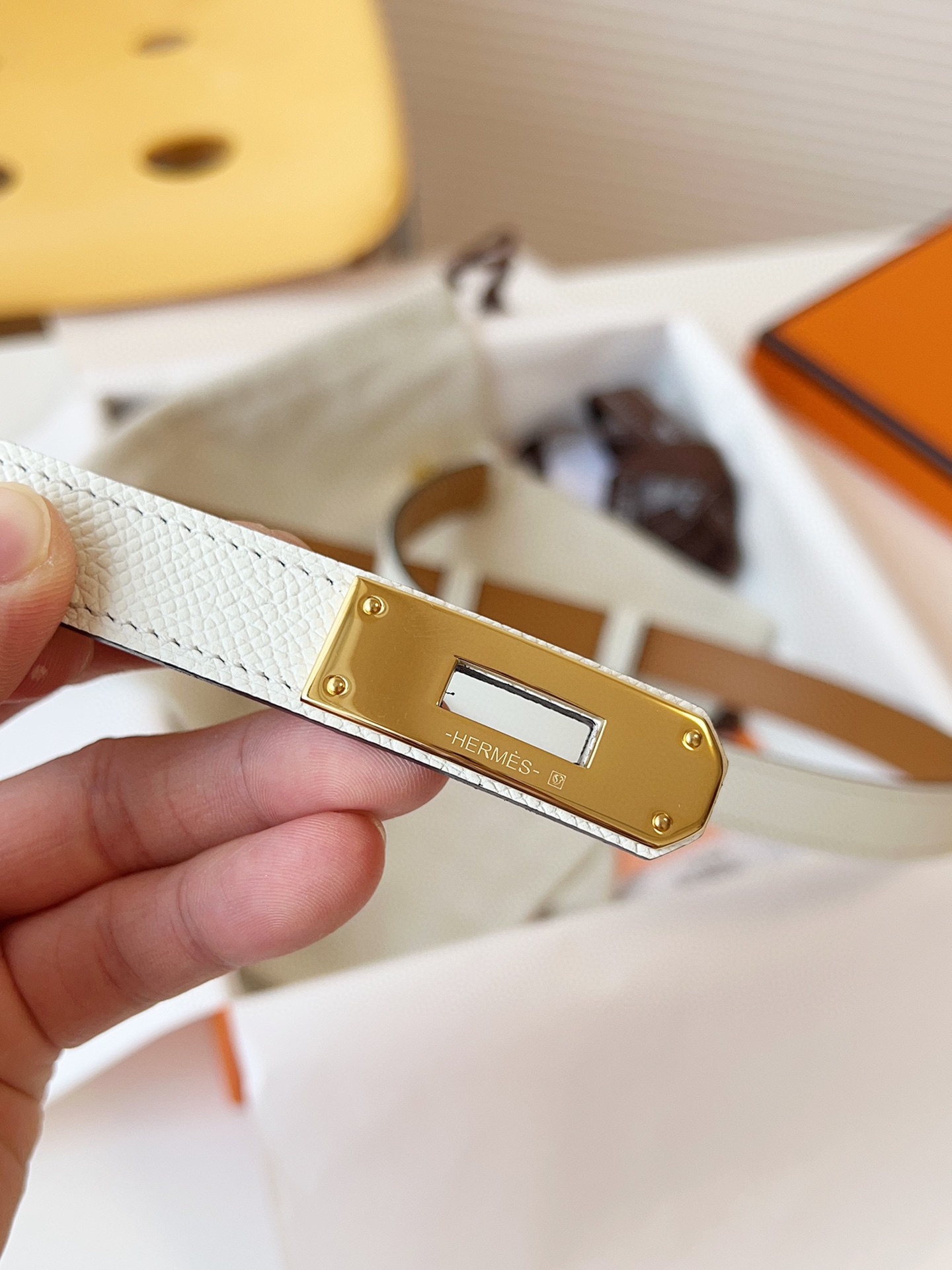 HERMÈS 슬림 레더 벨트