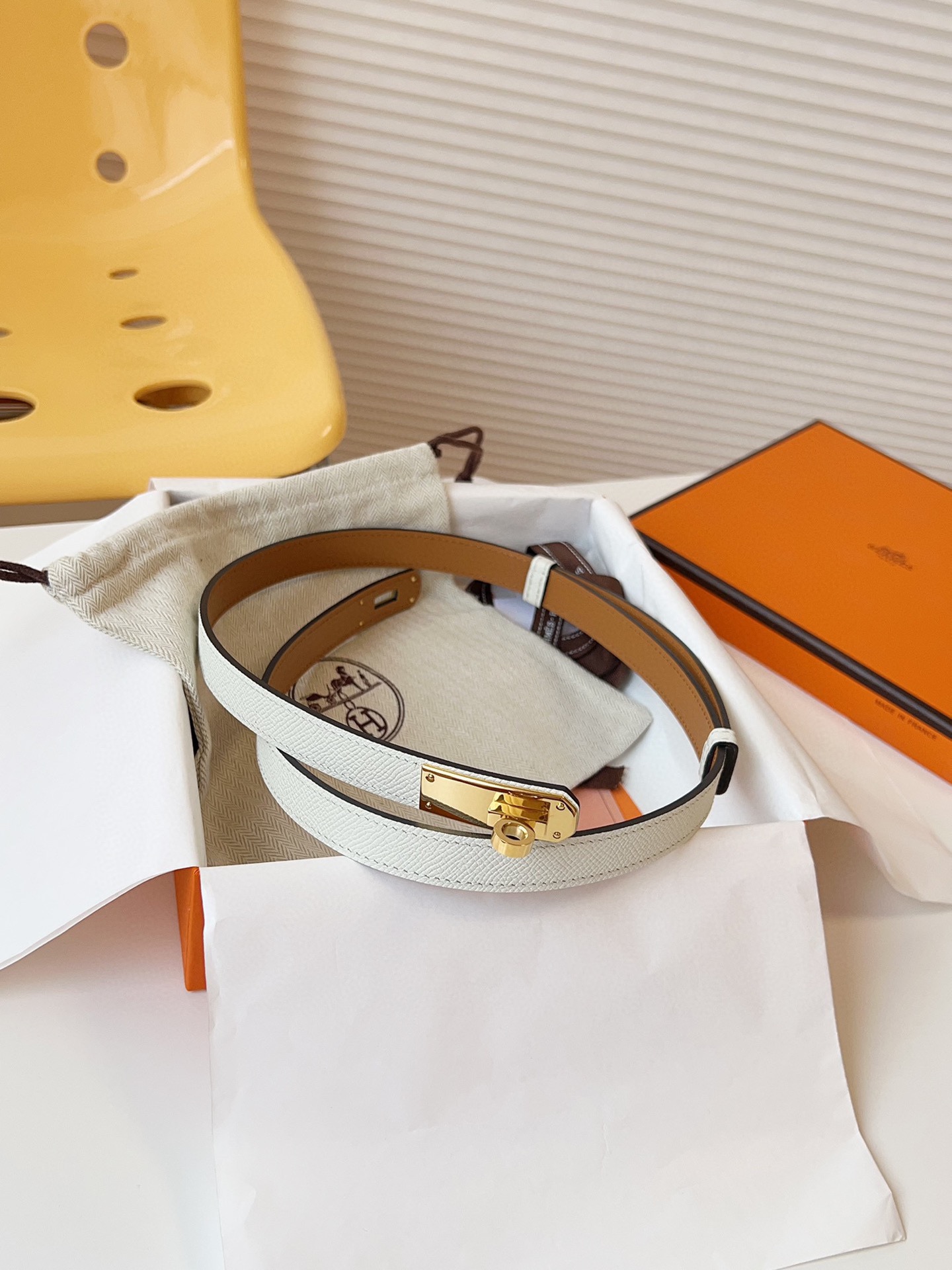 HERMÈS 슬림 레더 벨트