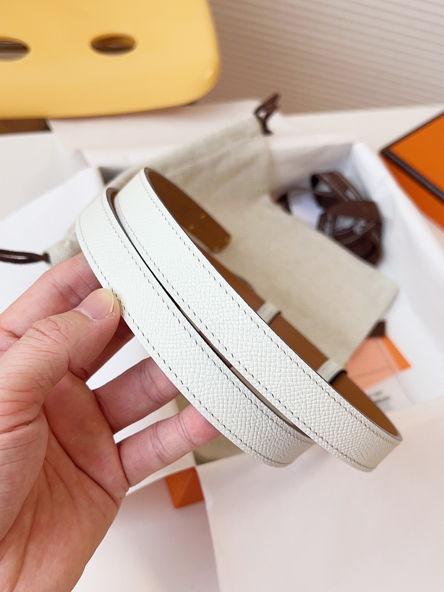 HERMÈS 슬림 레더 벨트