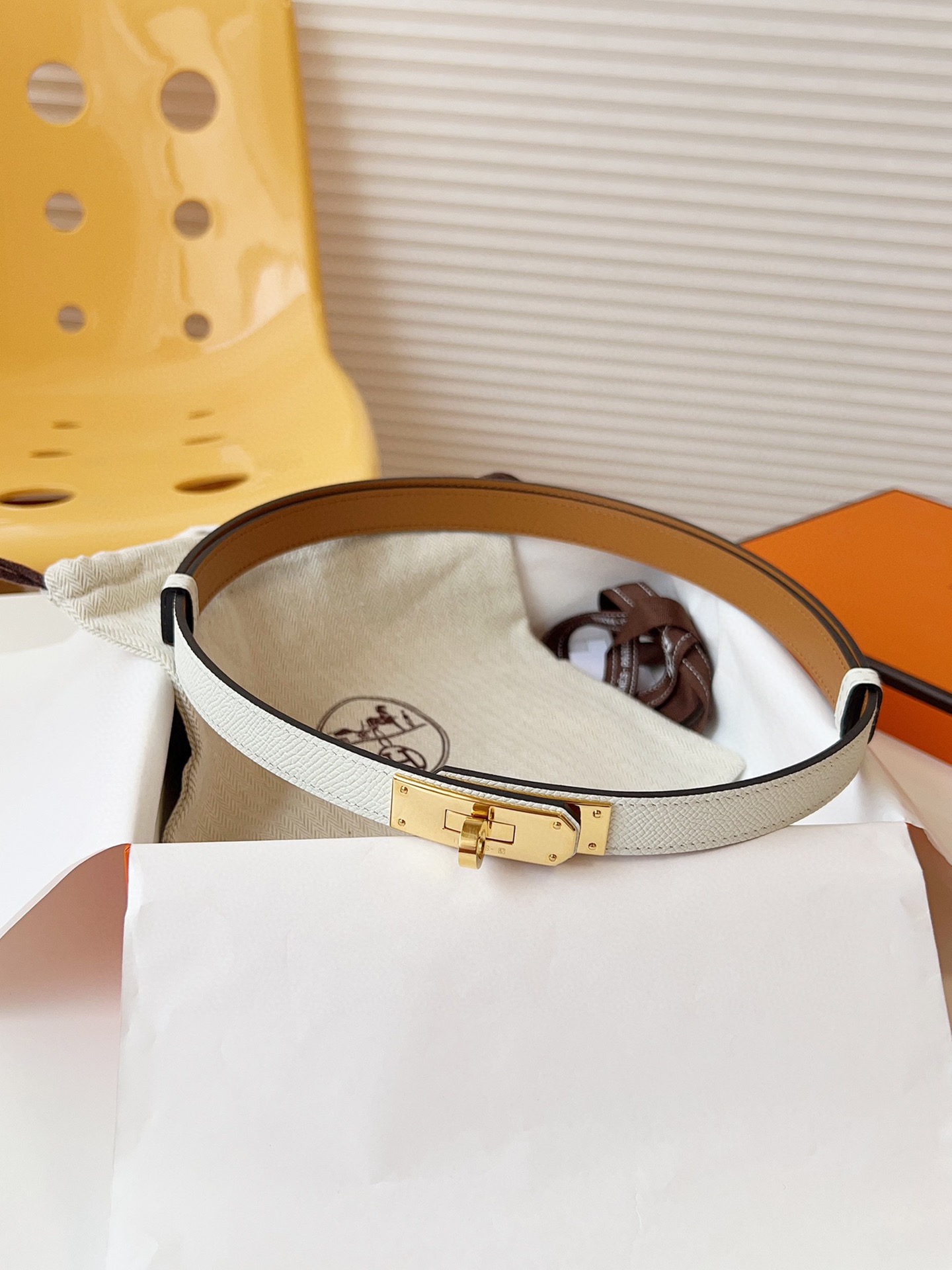 HERMÈS 슬림 레더 벨트
