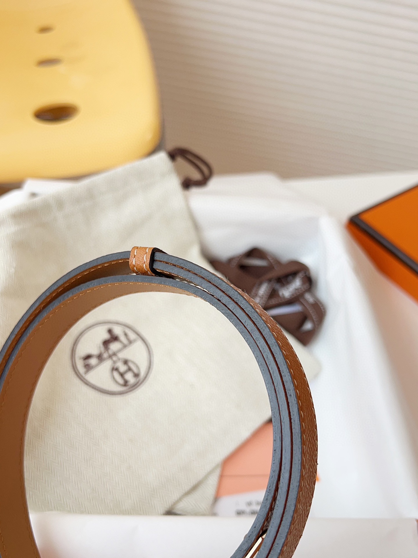 HERMÈS 슬림 레더 벨트