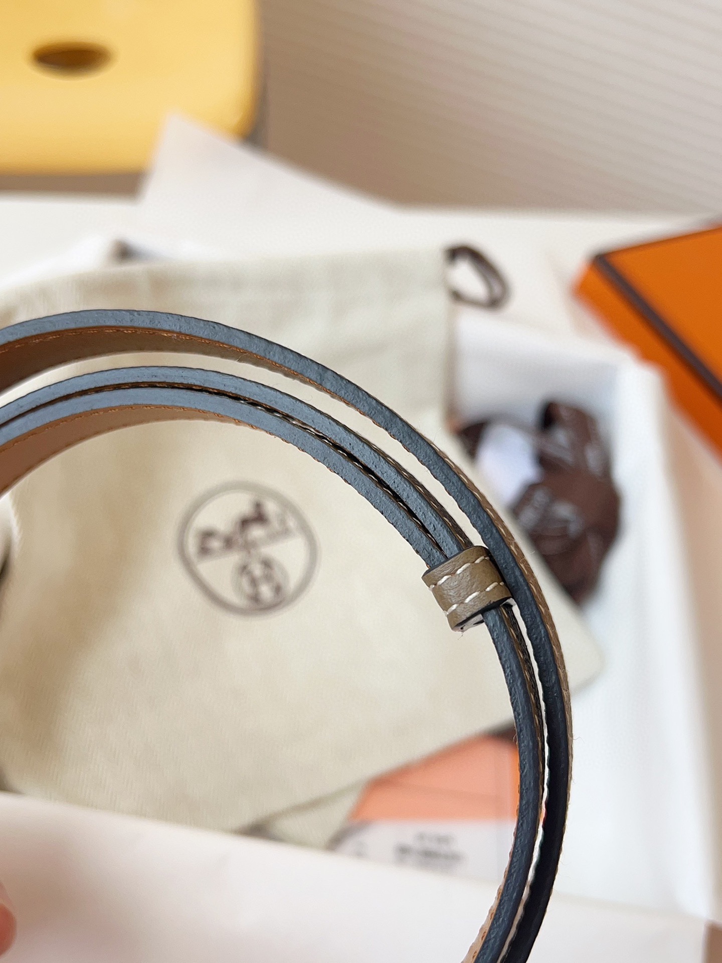 HERMÈS 슬림 레더 벨트