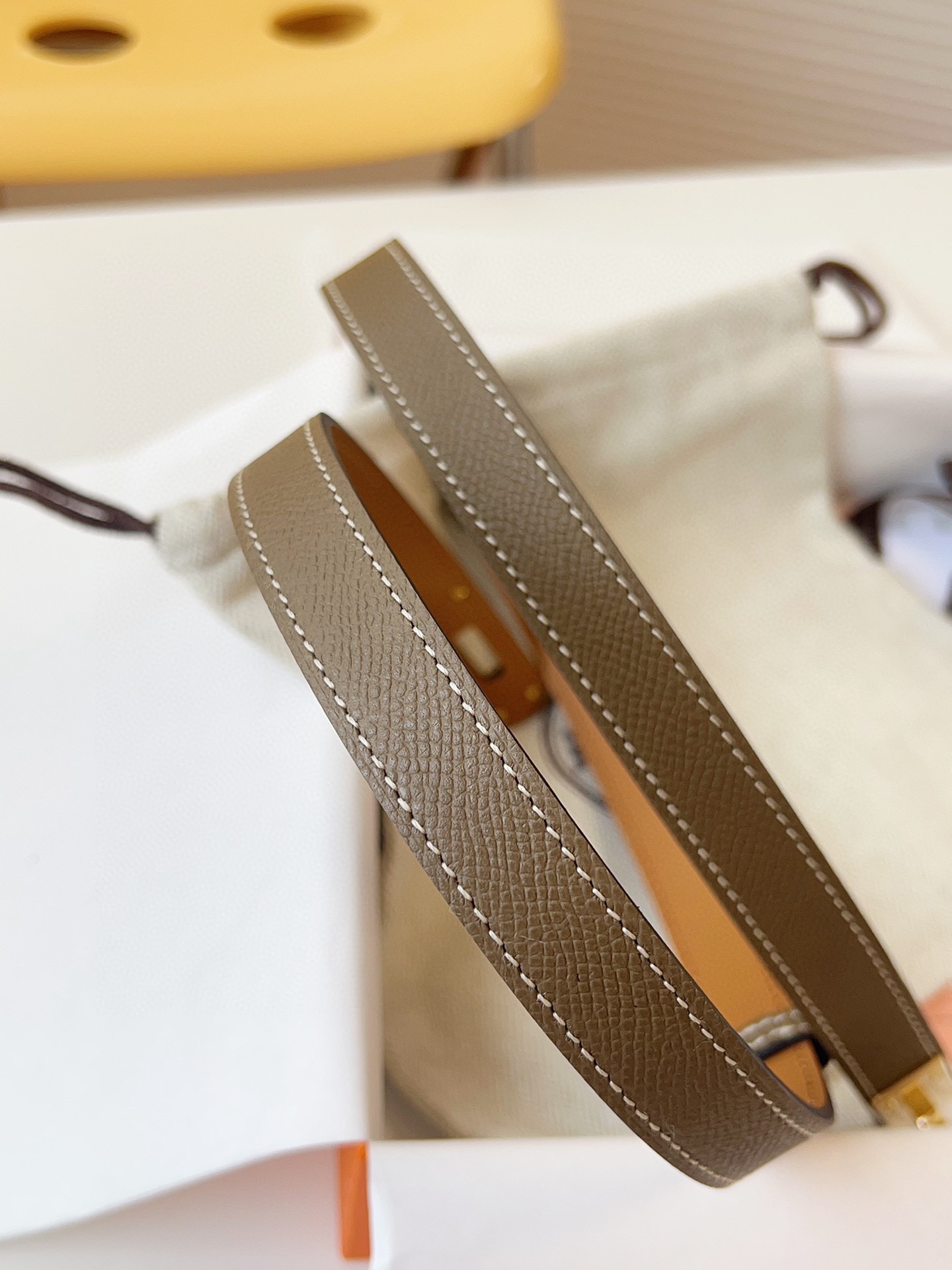 HERMÈS 슬림 레더 벨트
