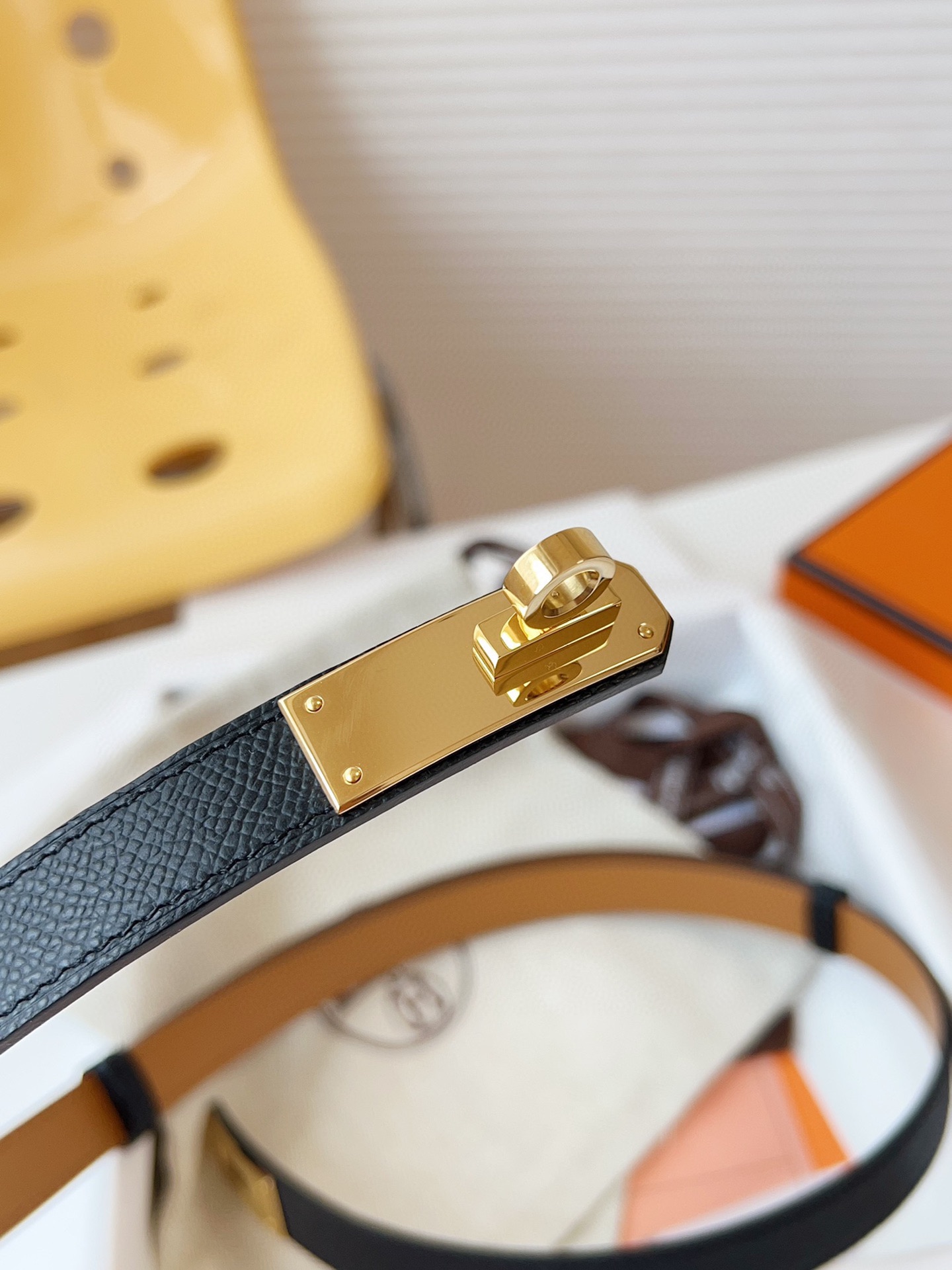 HERMÈS 슬림 레더 벨트