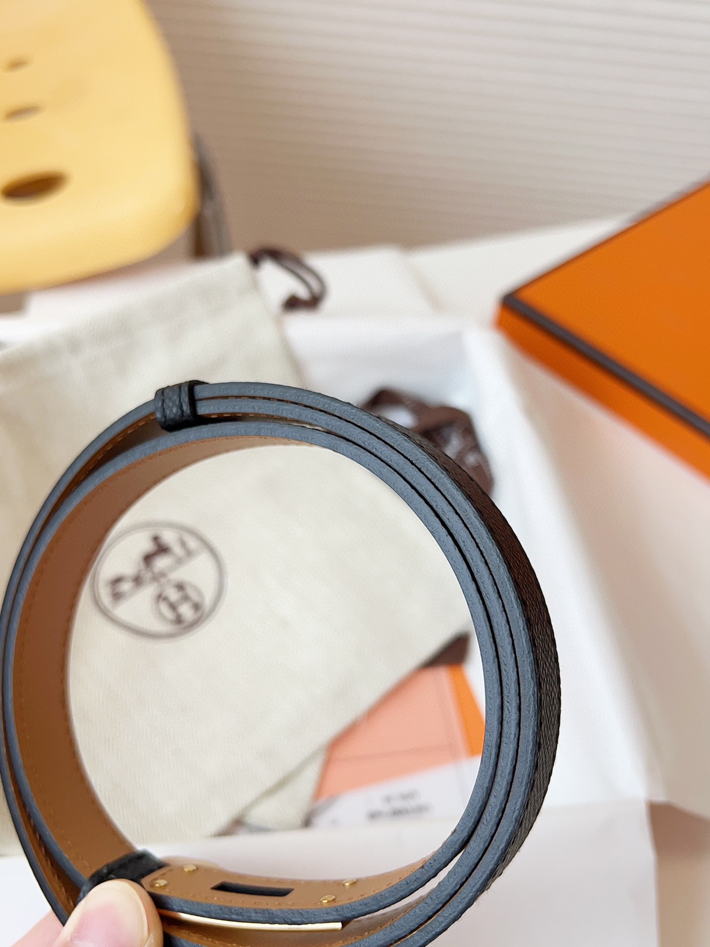 HERMÈS 슬림 레더 벨트